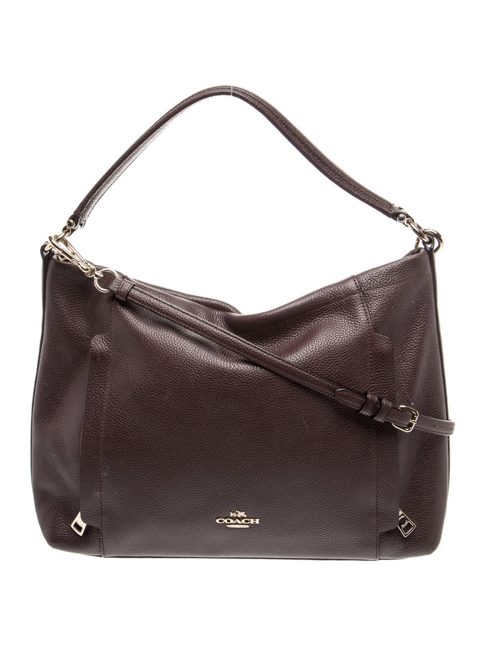 Coach Scout Hobo Pebbled Leather Shoulder Bag — Oxblood/Burgundy